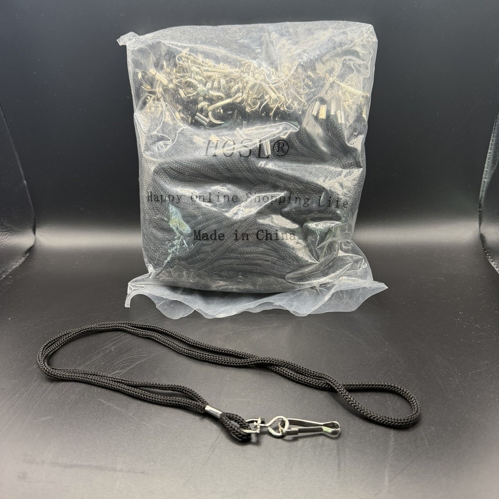 100 Ct Black Nylon Lanyards  Approx 16.5"